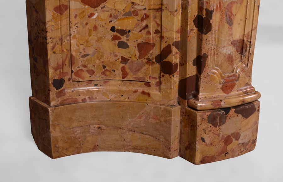 Редкий старинный камин эпохи Регентства с чугунной внутренней вставкой, изготовленный из брекчиевидного мрамора из Халеба. Редкий старинный камин эпохи Регентства с чугунной внутренней вставкой, изготовленный из брекчиевидного мрамора из Халеба.-5